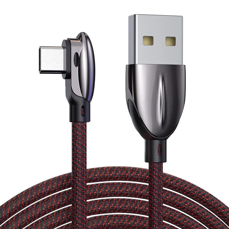 Black And Red Essager 90 угол USB C 3A Тип C кабель Быстрая зарядка для samsung S10 S9 Note9 A50 шнур USBC зарядный кабель для Xiaomi One Plus 6 5 - Цвет: Black And Red