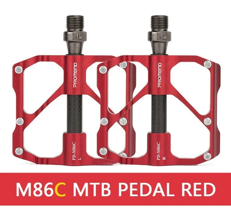 PROMEND 1 пара велосипедных педалей для MTB шоссейного велосипеда противоскользящие ультралегкие педали для горного велосипеда углеродное волокно 3 подшипника велосипедные педали