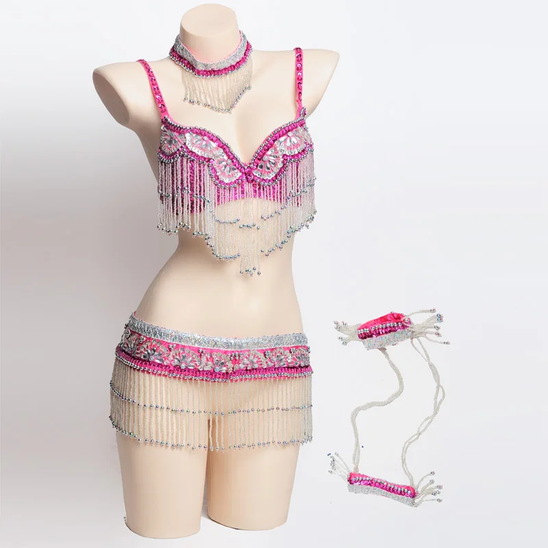 Женский комплект для танца живота откровенный костюм с ремнем и бюстгальтером на