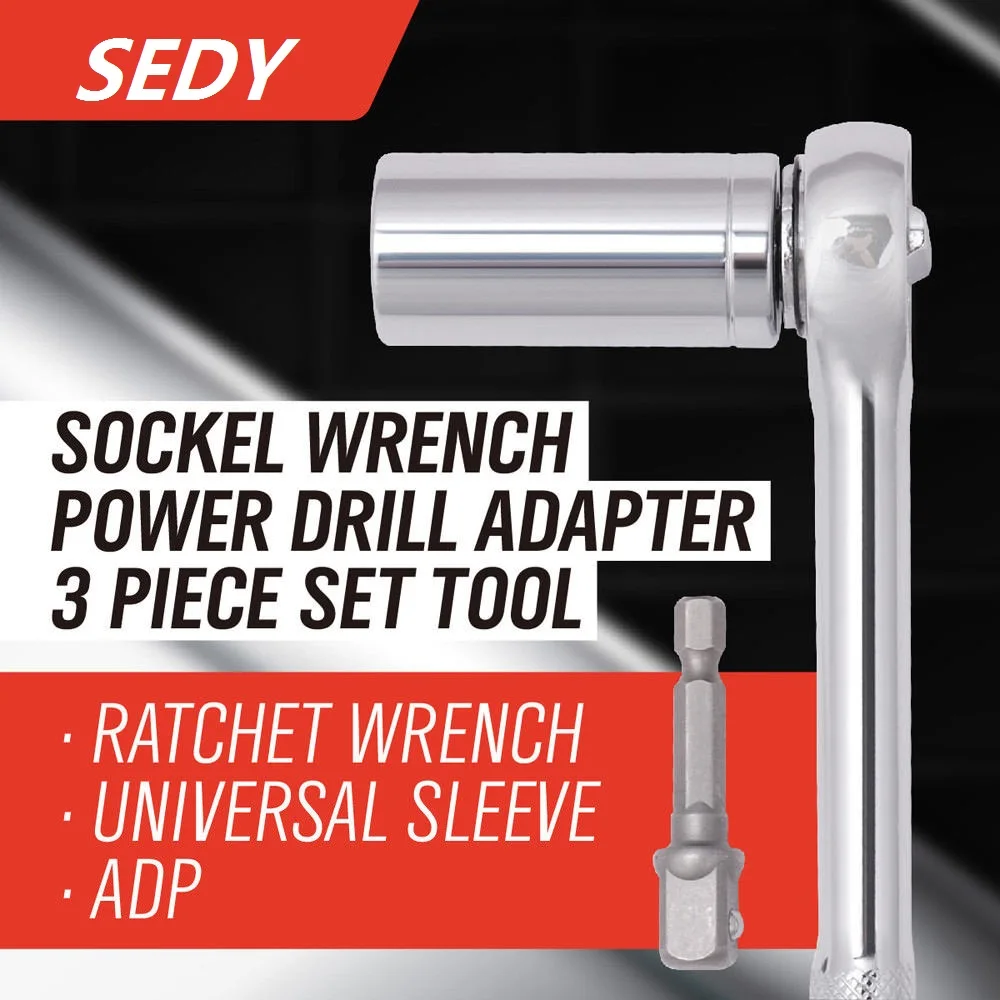 SEDY 3 шт. Универсальный динамометрический ключ с муфтой и трещоткой набор гаечных