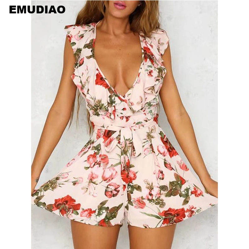 Летний повседневный комбинезон женский сексуальный короткий без рукавов шорты