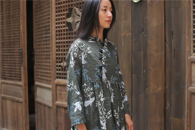 Женское винтажное платье с принтом 2019 летнее свободное коротким рукавом и