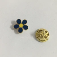 10pcslot wholesale 10mm cute blue flower brooch pins badges wholesale factory custom freemasonry lapel pin mason