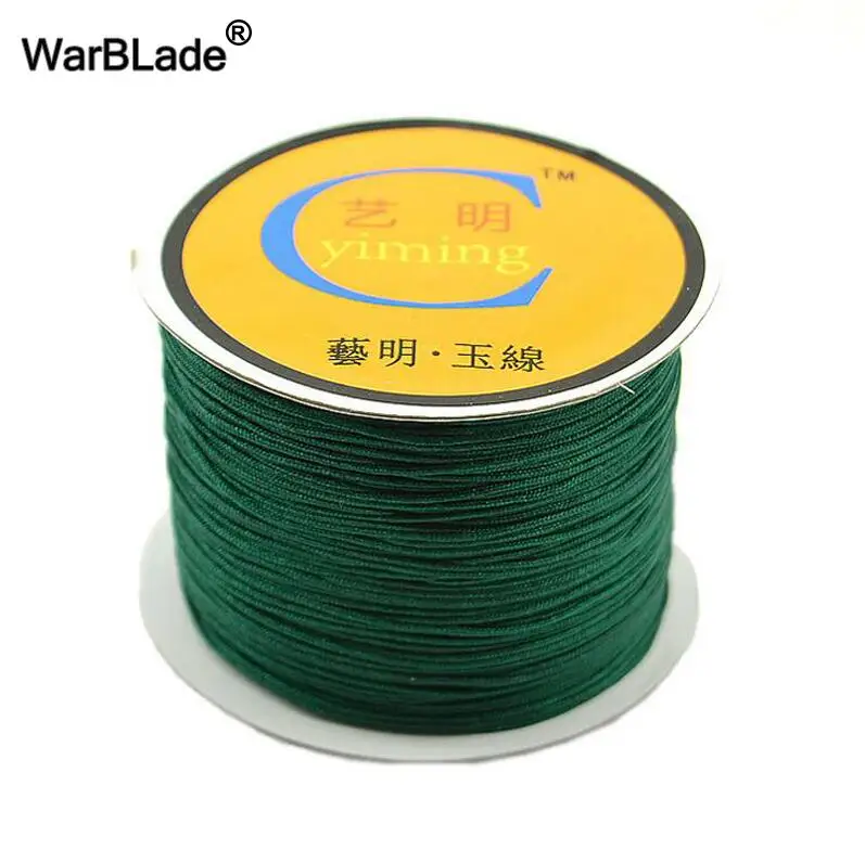 Dark green 100 м хлопковый шнур 0,8 мм 1 мм 1,5 мм нейлоновый шнур китайский узел шнур макраме струнные поделки из бисера плетеные браслеты, ювелирные изделия для изготовления - Цвет: Dark green