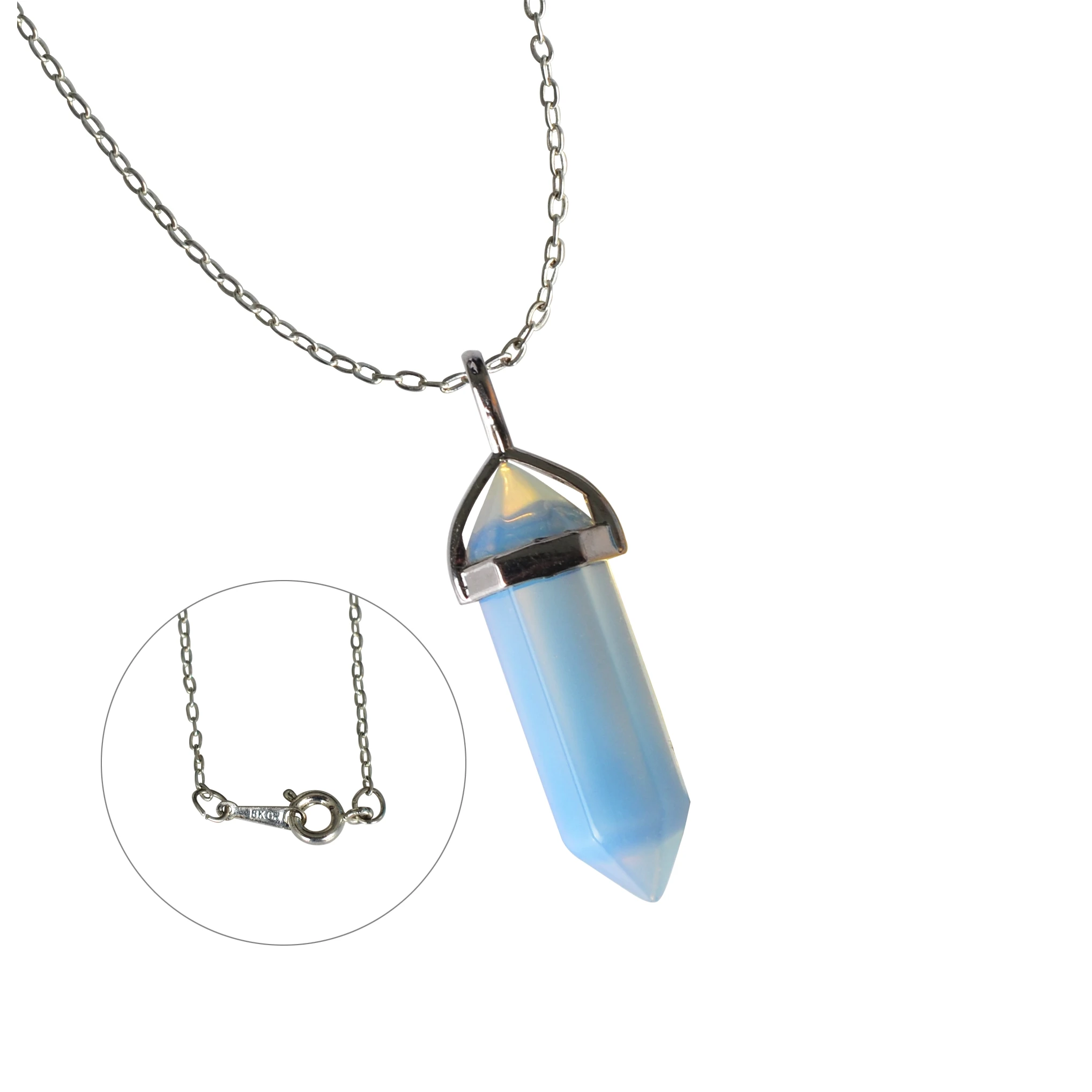 Винтажное ожерелье с кулоном из кварца и кристаллов для женщин howlite, ожерелье из лазурита с тигровым глазом, модное ювелирное изделие, бижутерия - Окраска металла: opalite