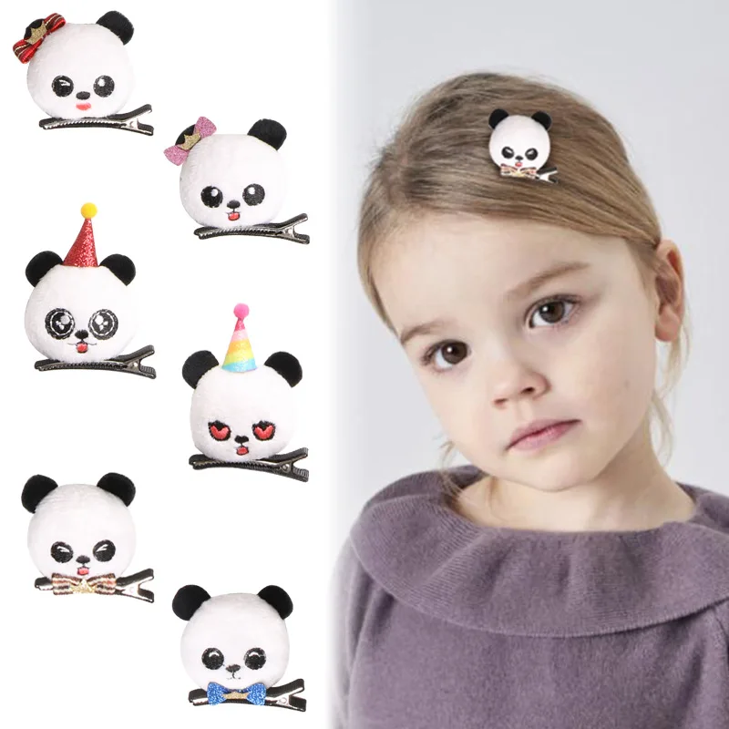 Children Cartoon Hair Accessories Panda Emoji Clip Hairpin Cute Child Bow Headband Rope Princess Crown | Детская одежда и обувь