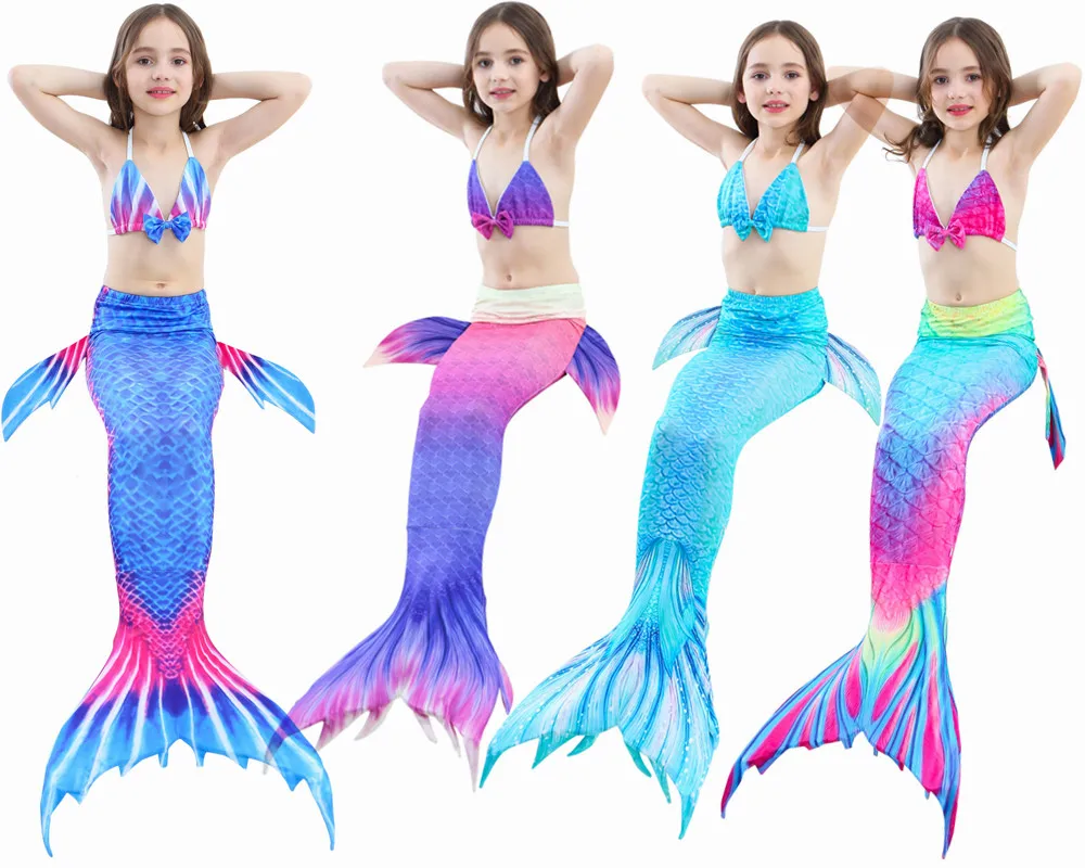 2018 Новинка! 4 шт./компл. Красота для плавания хвост русалки с Моноласты купальник