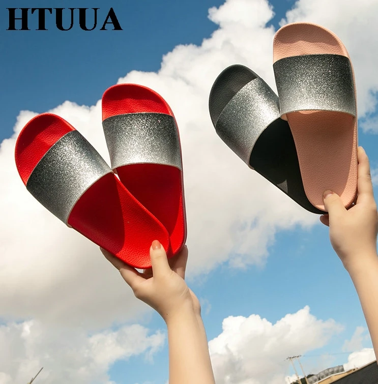 HTUUA/Модная Летняя обувь женские шлепанцы пляжные вьетнамки на плоской подошве