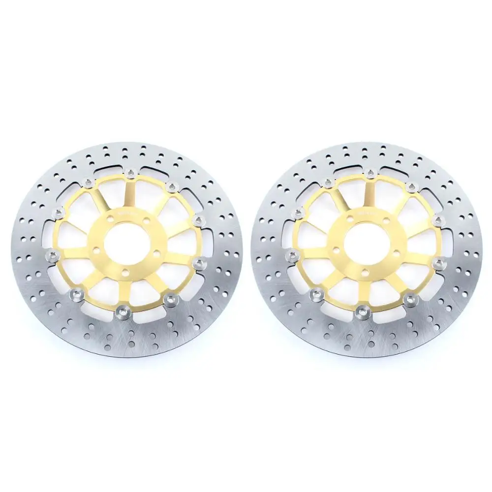Round Gold Front BIKINGBOY круглые волнистые Передние Задние тормозные диски Диски роторы для Suzuki GSXR 1100 89-92 GSXR 750 88-95 GSX-R 750 1100 W GSXR 750 F - Цвет: Round Gold Front