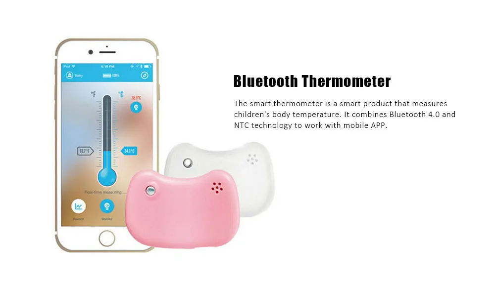 Умный детский беспроводной термометр, умный браслет с Bluetooth монитором, термометр с высокой температурой, умный термометр с сигнализацией