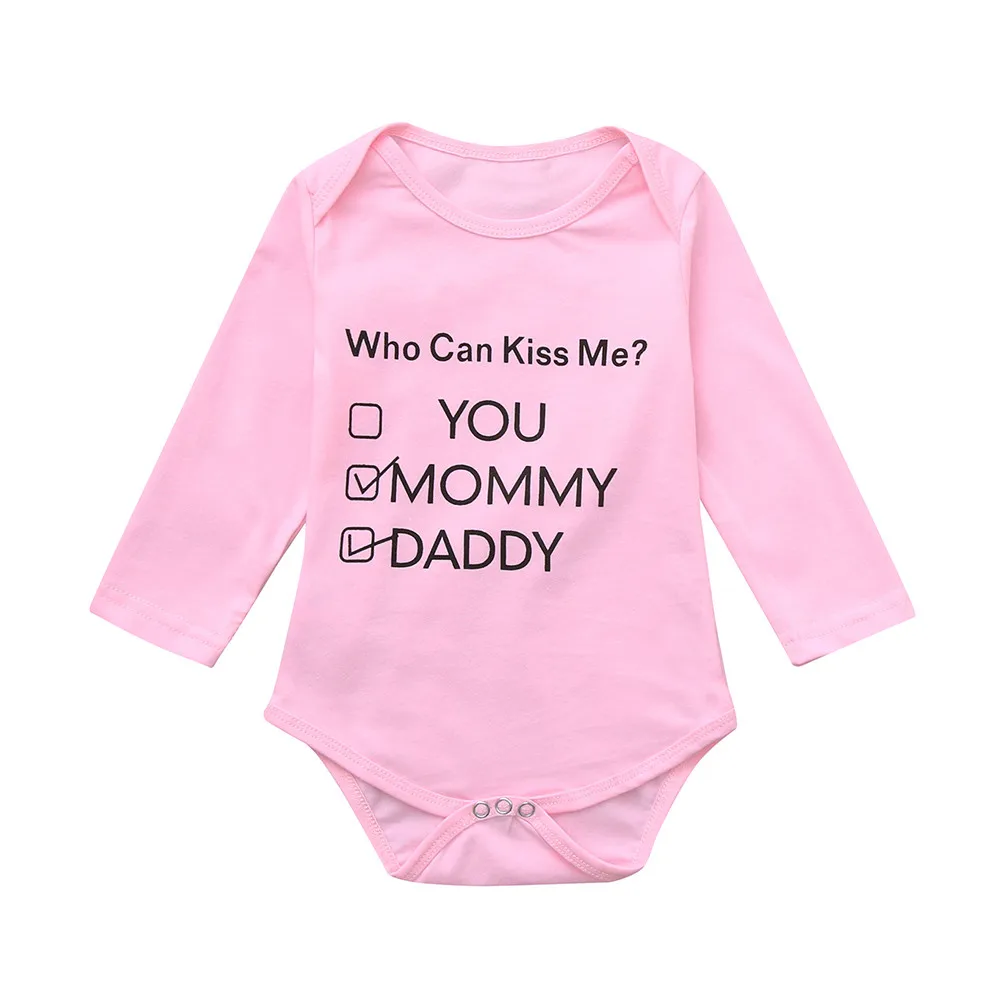 Комбинезон для новорожденных мальчиков и девочек с буквенным принтом костюм |