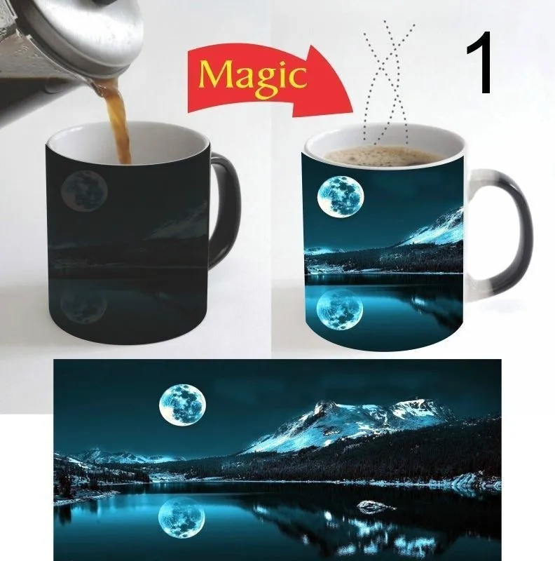 Красивая Волшебная кофейная кружка с изображением Луны пейзажа природного цвета