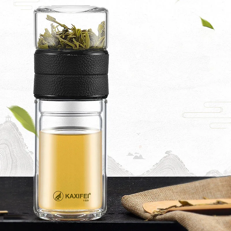 Креативная стеклянная бутылка для чая 500 мл термос напитков чашка с ситечком
