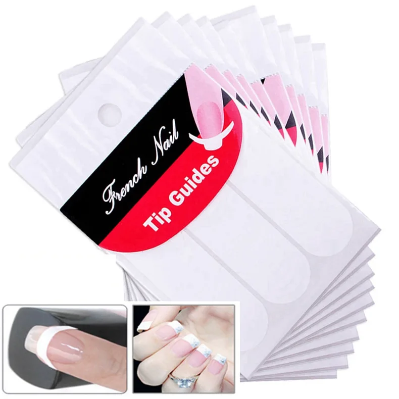 10 листов/160-520 шт ногтей руководство советы полые трафареты Стикер Французский