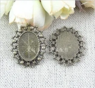 

Free Shipping(A1608) 14mmx10mm oval DIY bronze Cameo Settings Alloy Cork Base Making Charm Pendant Jewelry Accessories Findings