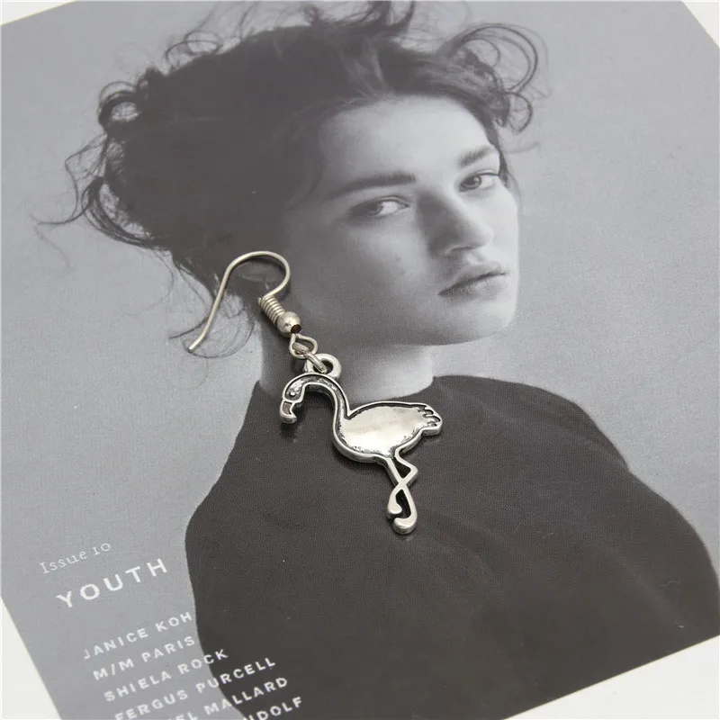 1 пара (2 шт) серебряный цвет птица кулон животное висячие серьги ручной работы Diy