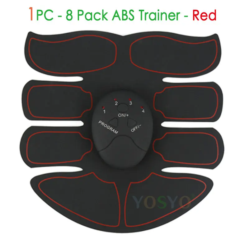8 Pack ABS Red EMS Массажер для мышечного стимулятора тренажер ABS стимулятор беспроводной умный фитнес для мышц пресса ягодицы приспособление для коррекции фигуры похудения - Цвет: 8 Pack ABS Red