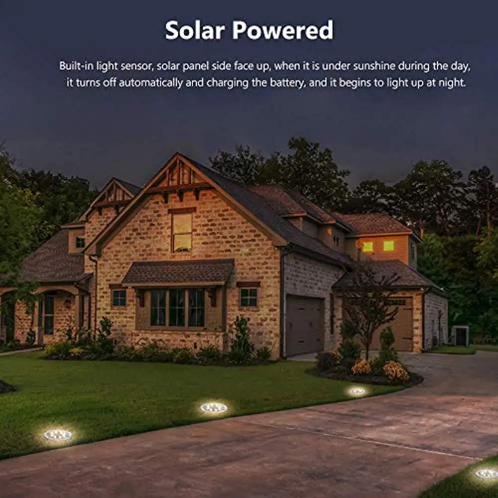 Outdoor Solar Light 12 Led in-Ground Buried Solar Lights Garden Lights Waterproof for Outdoor Walkway Lawn Pathway Yard Decking