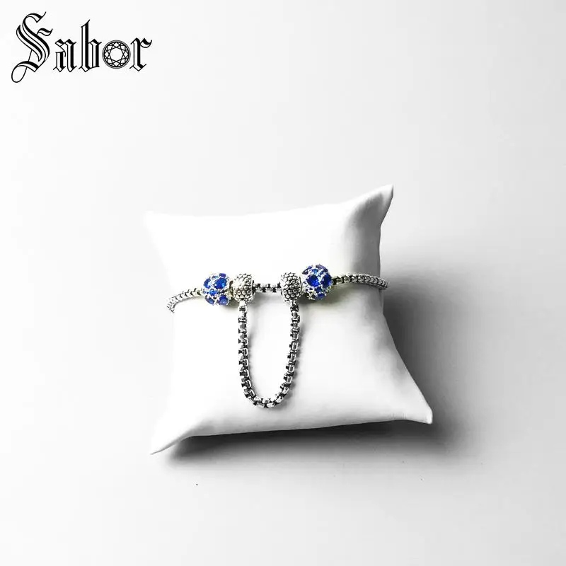 Мужские украшения DIY бусины безопасная цепь заклепки вид мода серебряный цвет