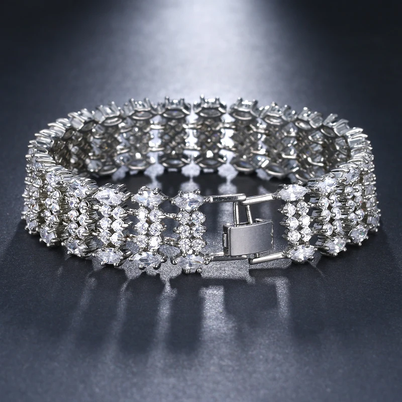 Бренд EMMAYA новый роскошный браслет закрепляющий фианиты серебряный