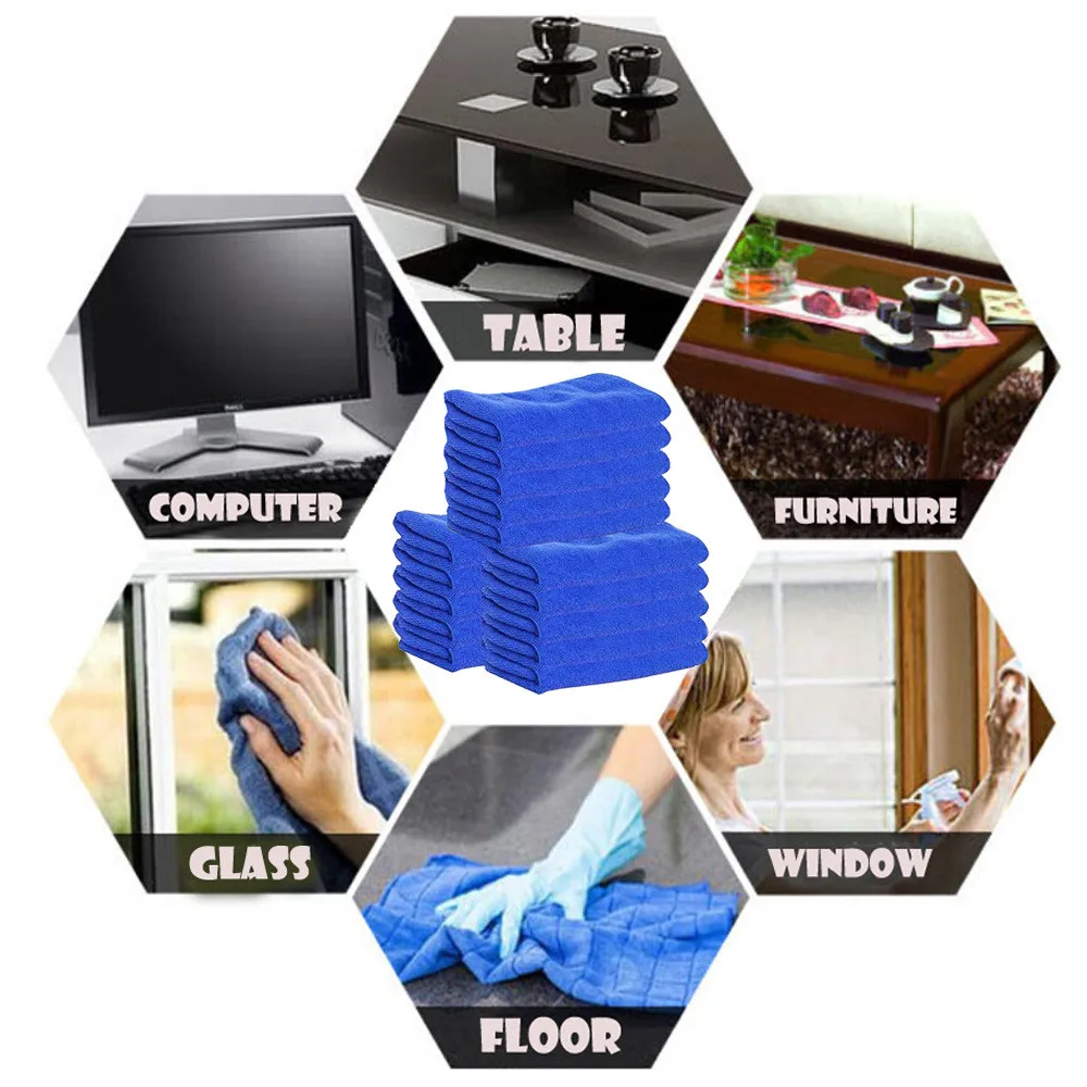 15pcs portable blue absorbent microfiber towel cleaning cloth umbrella cover bag storage bag cleaning health high quality M3
