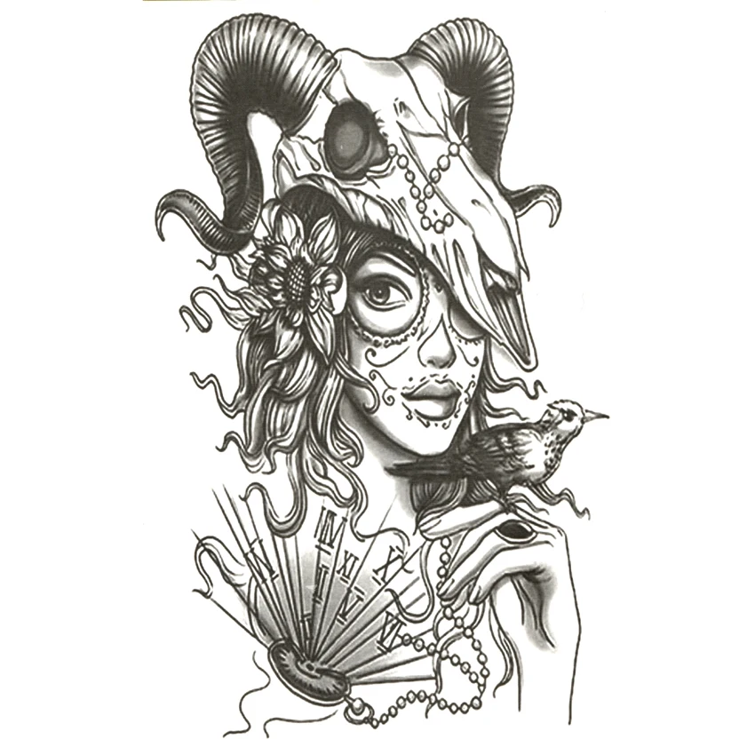 5 шт. маскарадные водонепроницаемые Временные татуировки наклейка Ngau Tau маска