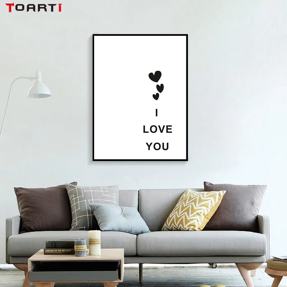 Романтические цитаты постер живопись я люблю тебя разные стили языка украшения
