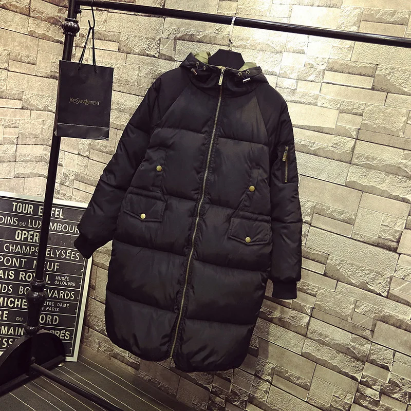 Черный 7 XL размера плюс женские парки Повседневная Верхняя одежда с капюшоном теплая Толстая Длинная зимняя парка черные пальто NQYL01 - Цвет: Черный