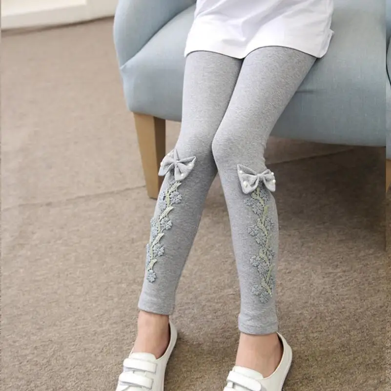 2018 детские леггинсы для девочек подростков брюки карандаш хлопковые с цветочным