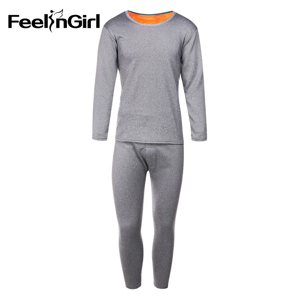 Feelingirl зима пара бархатные толстые термальность нижнее бельё для девочек мужчин