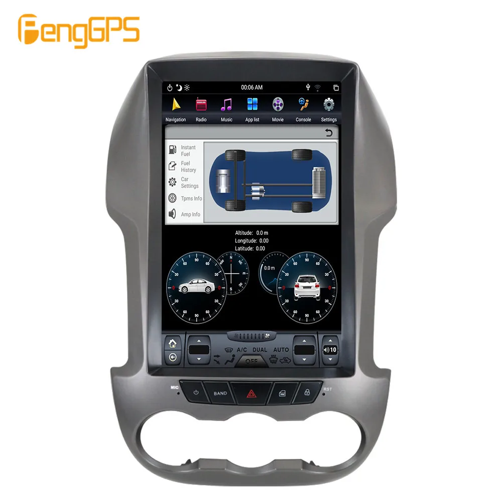 Tesla стиль автомобиля радио вертикальный экран для Ford Ranger/F250 2011 2016 gps навигация