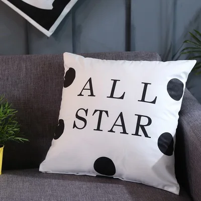 INS скандинавский плюшевый геометрический Декор наволочка 45*45 см белый черный