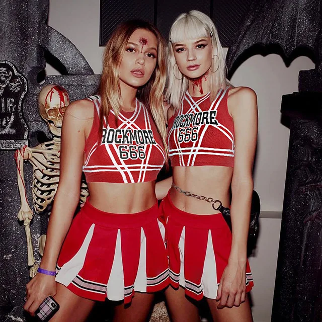 Женский укороченный топ с открытой спиной 7 Mang красный принтом букв уличная