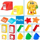 Строительные блоки для дома, двери, окна, цветы, горка, трубка, развивающие игрушки, совместимы с фирменными блоками, игрушки для детей, подарок для детей