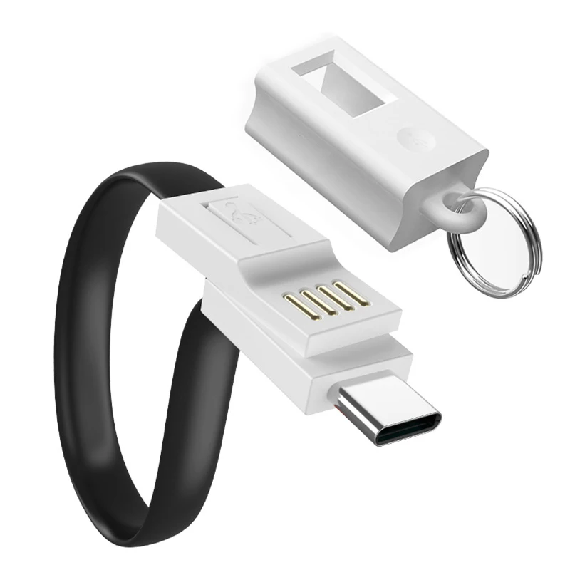 Портативный мини-брелок USB Type C кабель для Samsung S10 S9 S8 зарядное устройство провод
