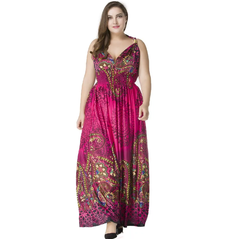 Сексуальные винтажные вечерние платья макси с высокой талией большого размера