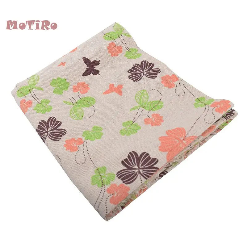 MoTiRo напечатанная хлопчатобумажная льняная ткань половинчатая оранжевая