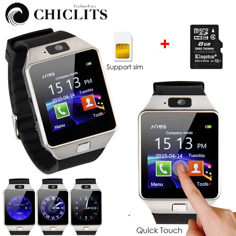 Умные часы DZ09 с поддержкой Bluetooth Смарт носимые устройства камерой поддержка SIM
