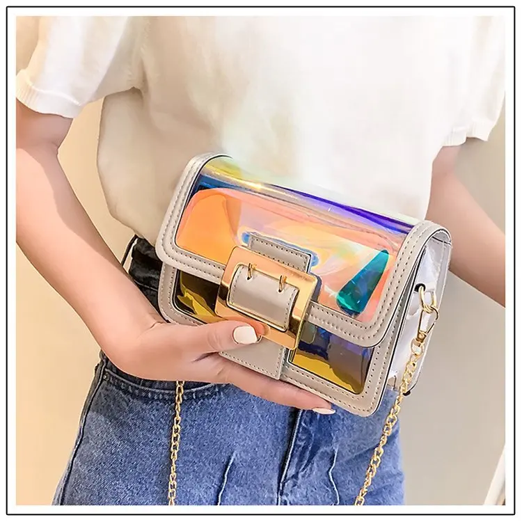 Женская сумка через плечо лазерный мессенджер повседневная прозрачная