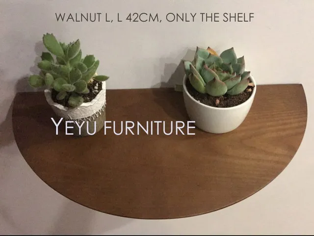 Walnut Large Современный дизайн, настенная твердая деревянная полка, книжная полка, цветочный горшок, витрина, подставка, держатели для хранения, модная облачная настенная полка - Цвет: Walnut Large