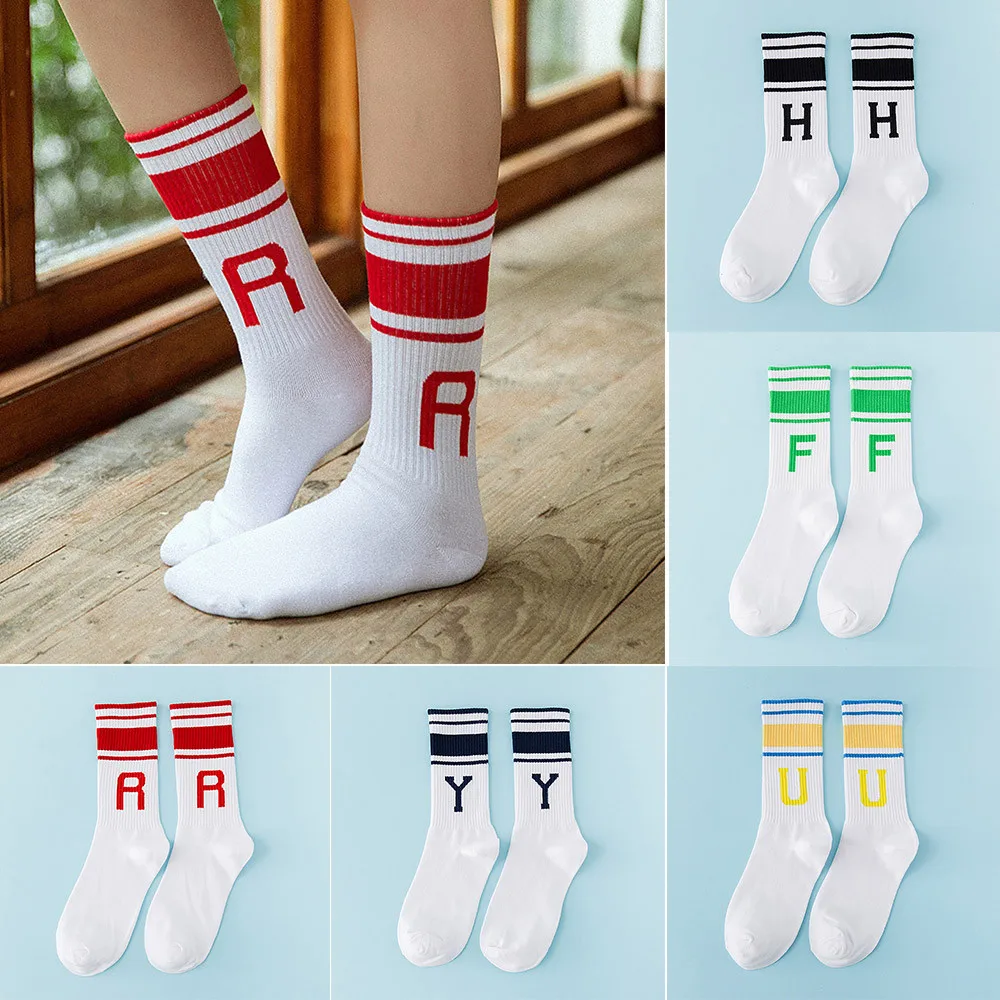 Женские носки с надписью теплые крутые повседневные Модные полосатые до
