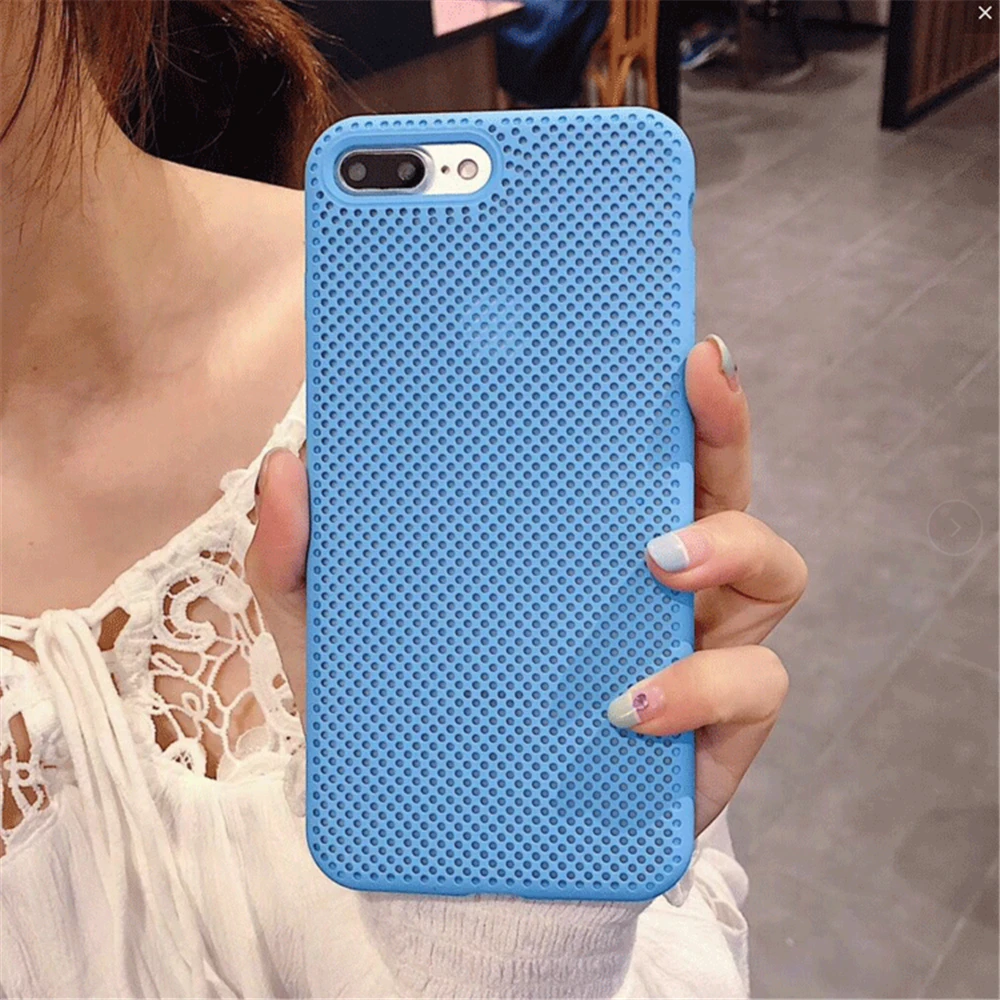 Hollow Heat Dissipation Silicone Phone Case For iPhone 7 8 Plus X XS 5 SE 6 6S Xs MAX Samsung Galaxy Note S8 S9 |