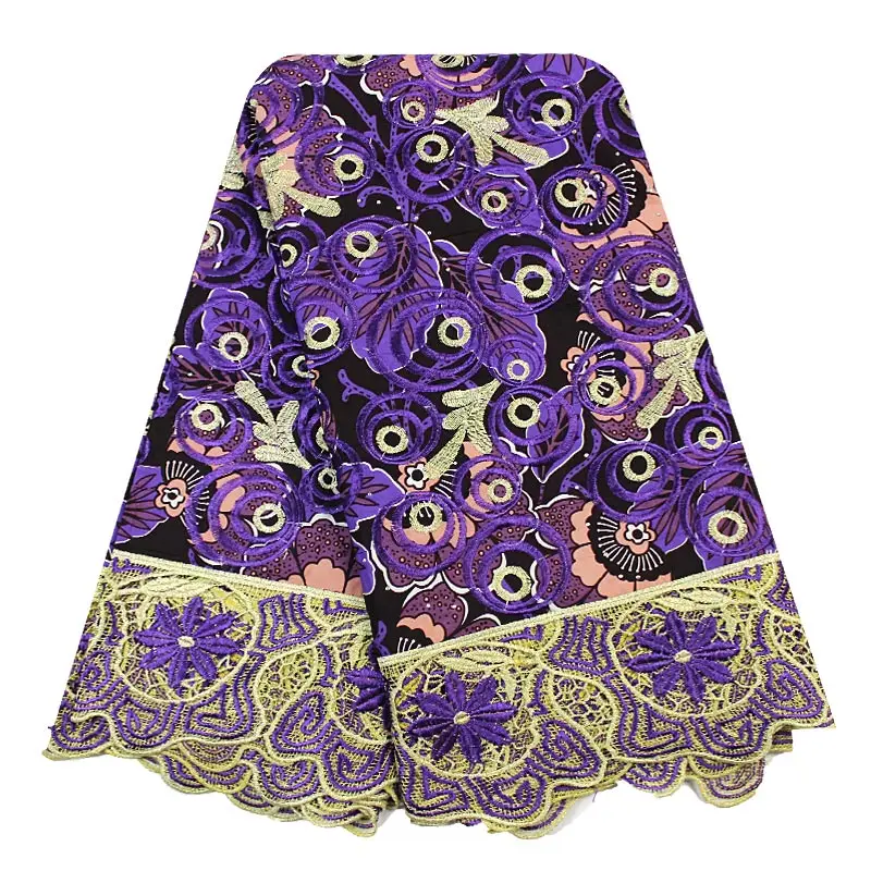 

Fashion yellow African Ankara lace fabric for designing clothing high class embroidered Nigerian lace wax L16112201
