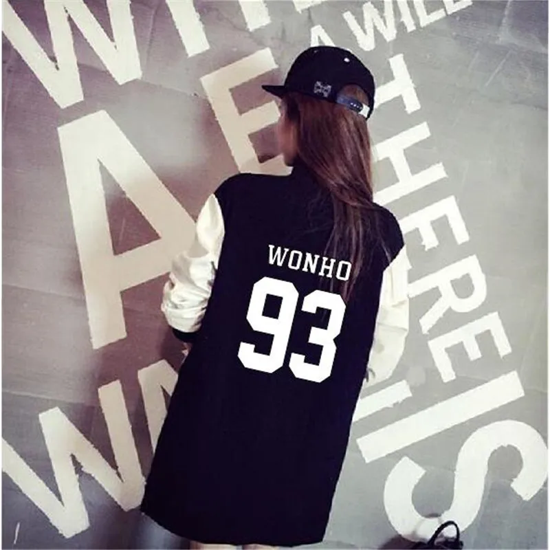 MONSTA X kpop 2018 new Thicken baseball uniform jacket hoodie k-pop Long sleeve section Autumn winter Sweatshirt Costume garment | Женская
