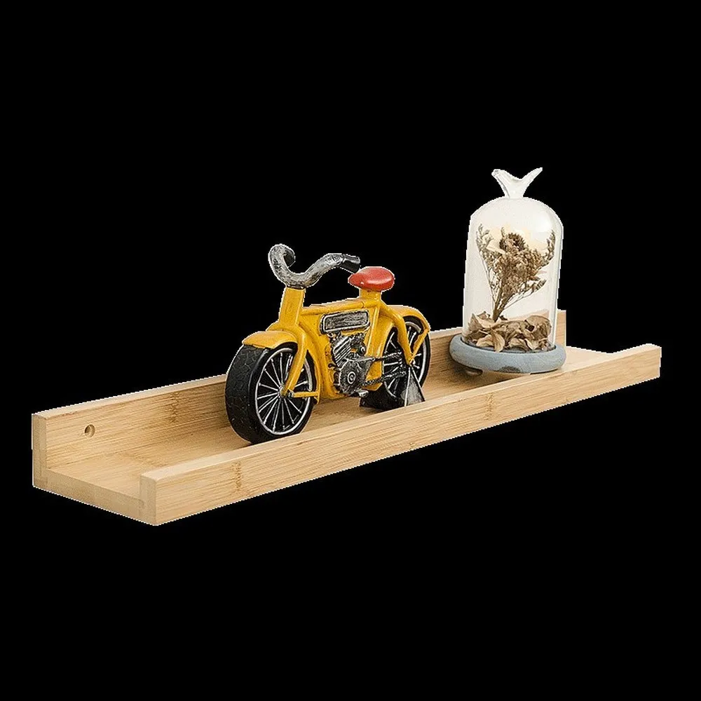 Креативная полка из цельного дерева Бамбуковая настенная для хранения