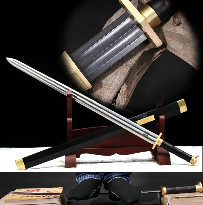 Высокое качество Сая рукоять из черного дерева/дамасская сталь лезвие Engroove