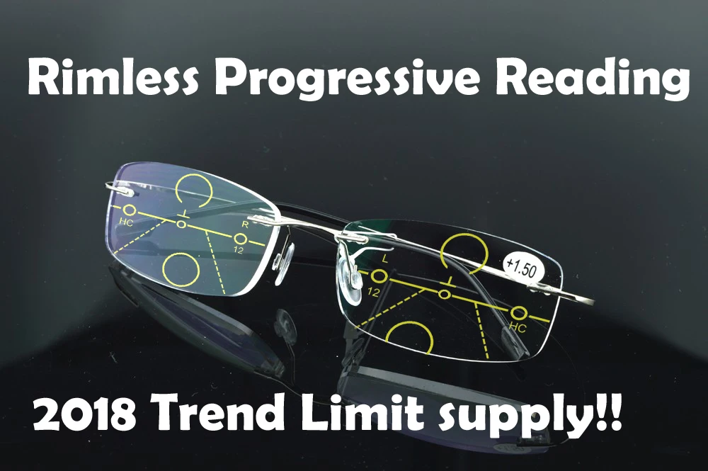 2018 Новинка! Ограниченная поставка серебряных прогрессивных очков для чтения