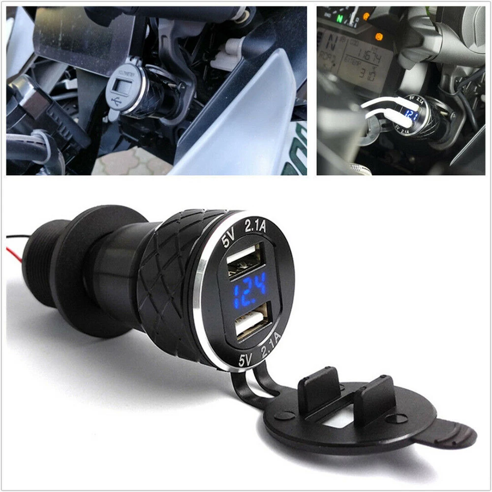 4.2A мото прикуриватель для мотоцикла водонепроницаемый вольтметр двойной USB
