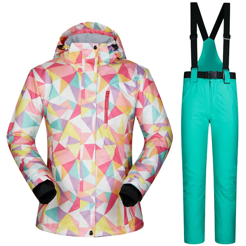 Женская лыжная куртка и брюки зимняя уличная для сноуборда женский лыжный костюм
