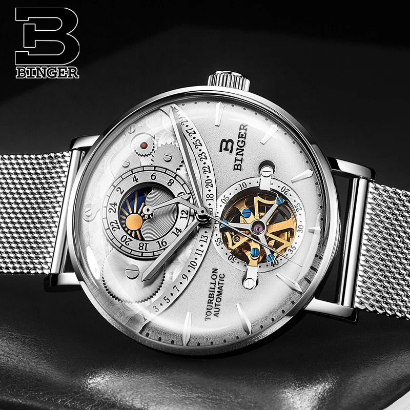 Мужские часы Бингер Топ бренд класса люкс автоматические механические мужские
